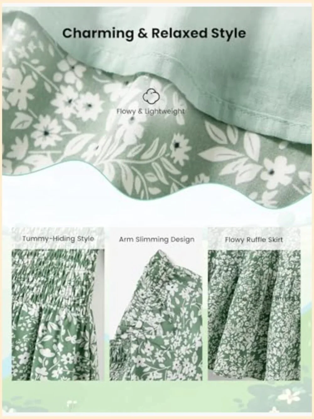 N/A smocked ditsy